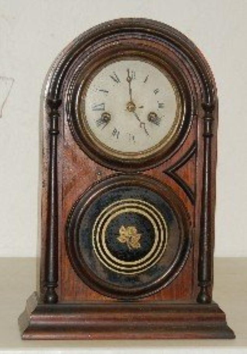 Atkins Rosewood Ionic Shelf Clock