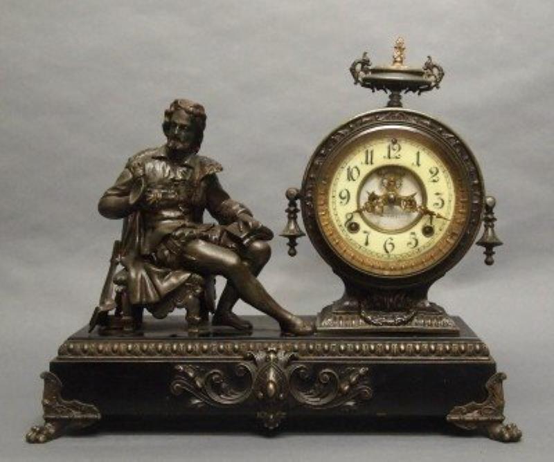 Ansonia figural mantle clock