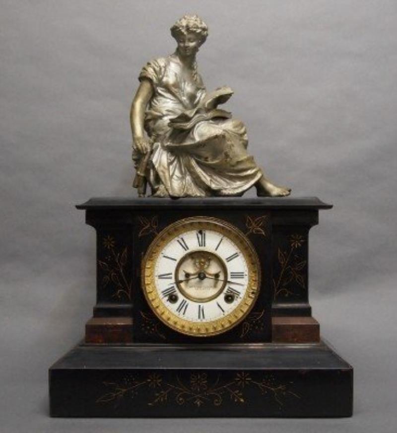 Ansonia figural mantle clock