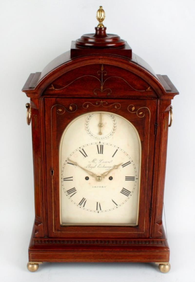 A Regency brass-inlaid rosewood bracket clock