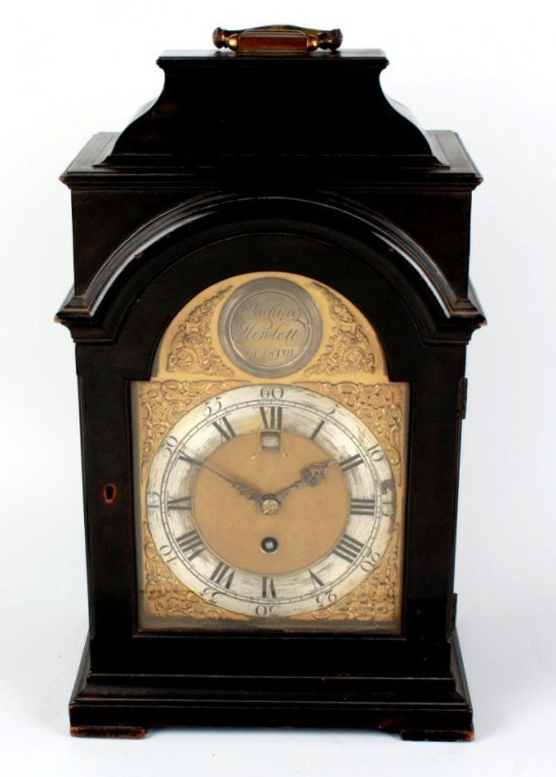 A good mid 18th century ebonised bracket clock by