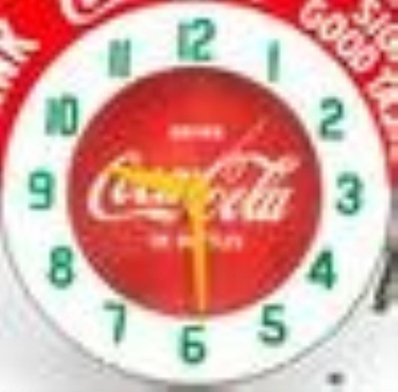 Coca Cola Neon Advertising Clock Sign