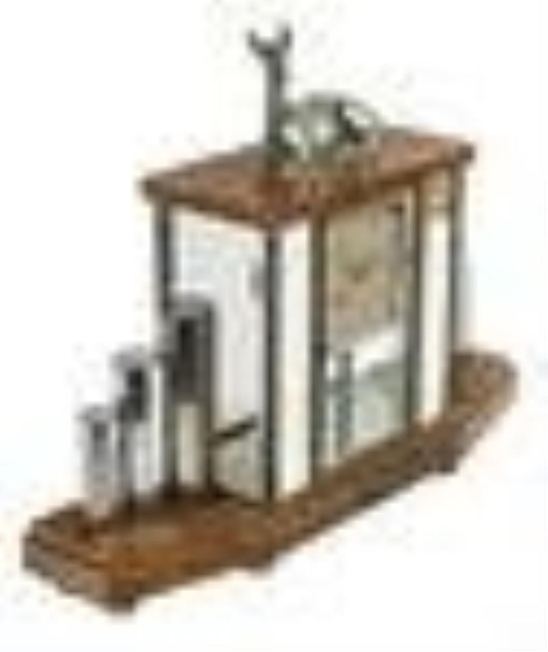 French Art Deco Figural Marble Clock & Garnitures
