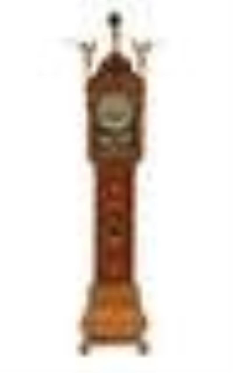 Dutch Walnut and Marquetry Automaton Clock