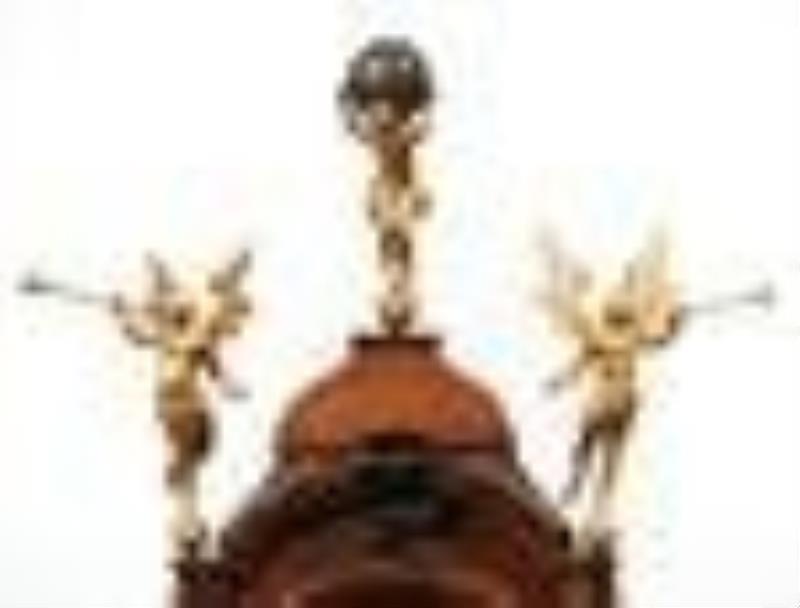 Dutch Walnut and Marquetry Automaton Clock