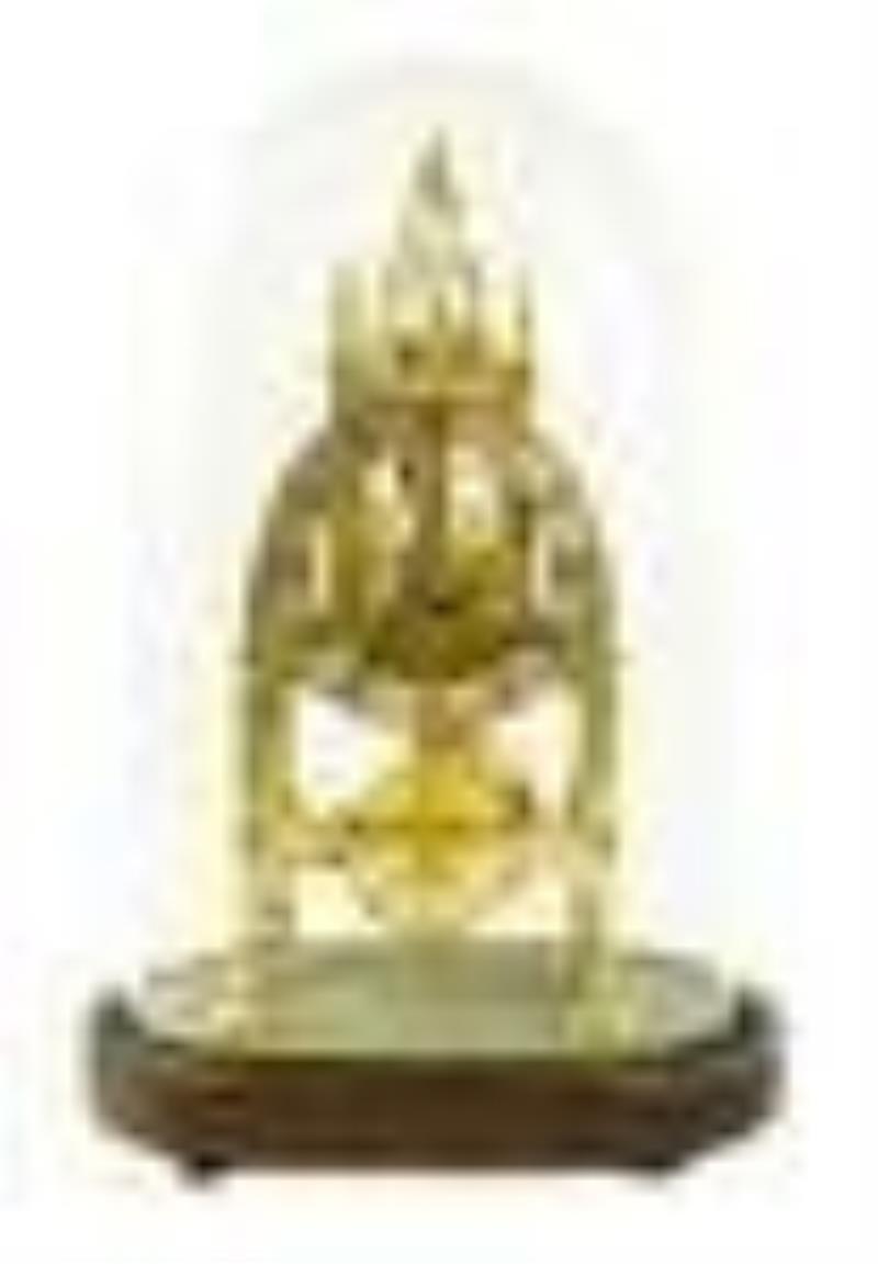 19th c English Single Fusee Skeleton Clock