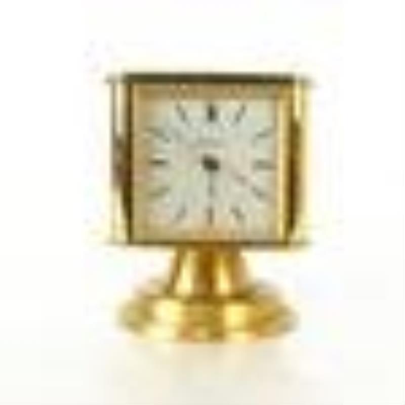 Seth Thomas Gilt Metal Revolving Desk Clock