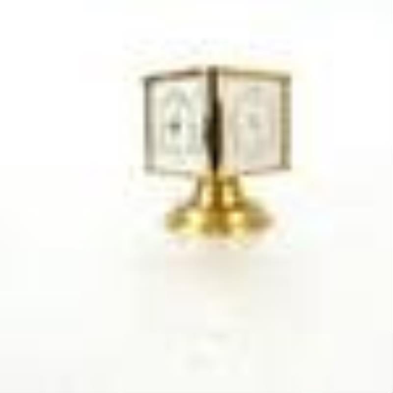 Seth Thomas Gilt Metal Revolving Desk Clock
