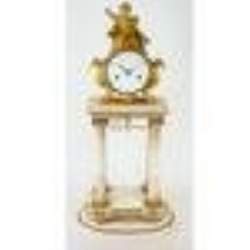 Louis XVI Bronze & Marble Mantel Clock