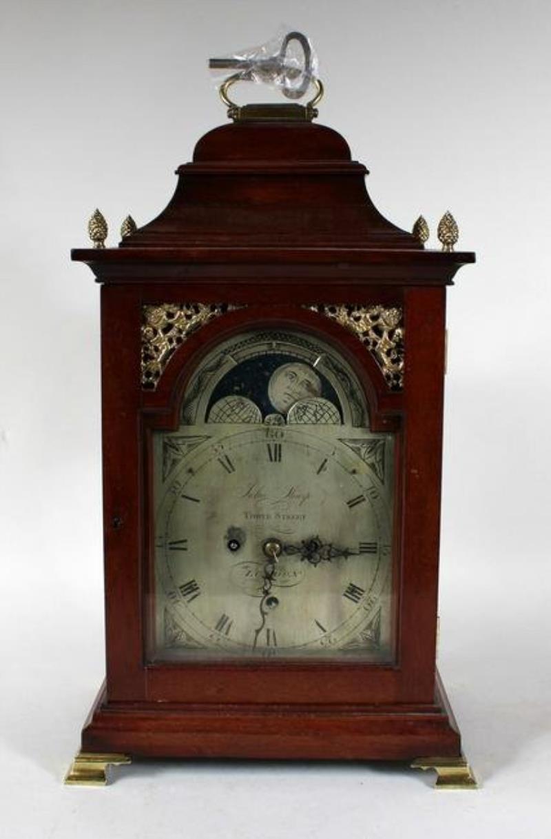 George III Style Mahogany Bracket Clock