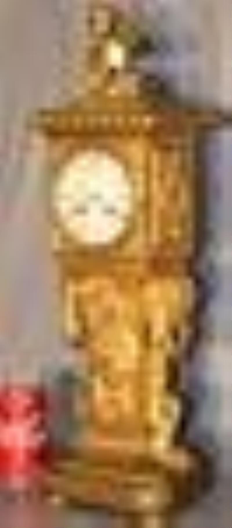 Heavy Monumental 2′ Solid Dore Bronze Clock Marked