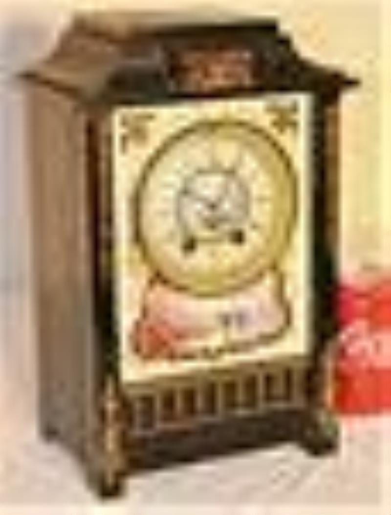 Super Marble Mantel Clock with Hand Painted Porcelain