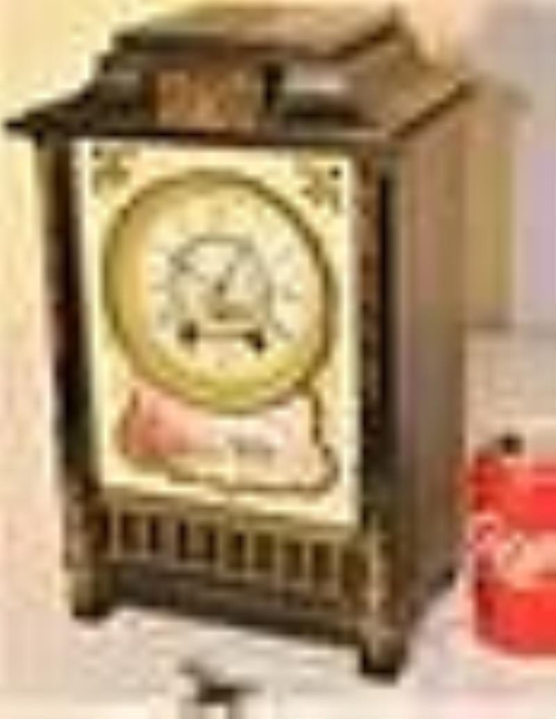 Super Marble Mantel Clock with Hand Painted Porcelain