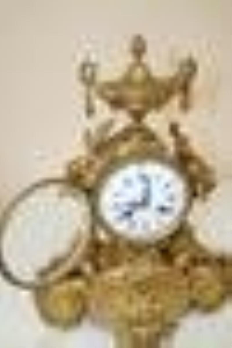Fabulous Heavy Gilded Bronze French Clock with Cupids