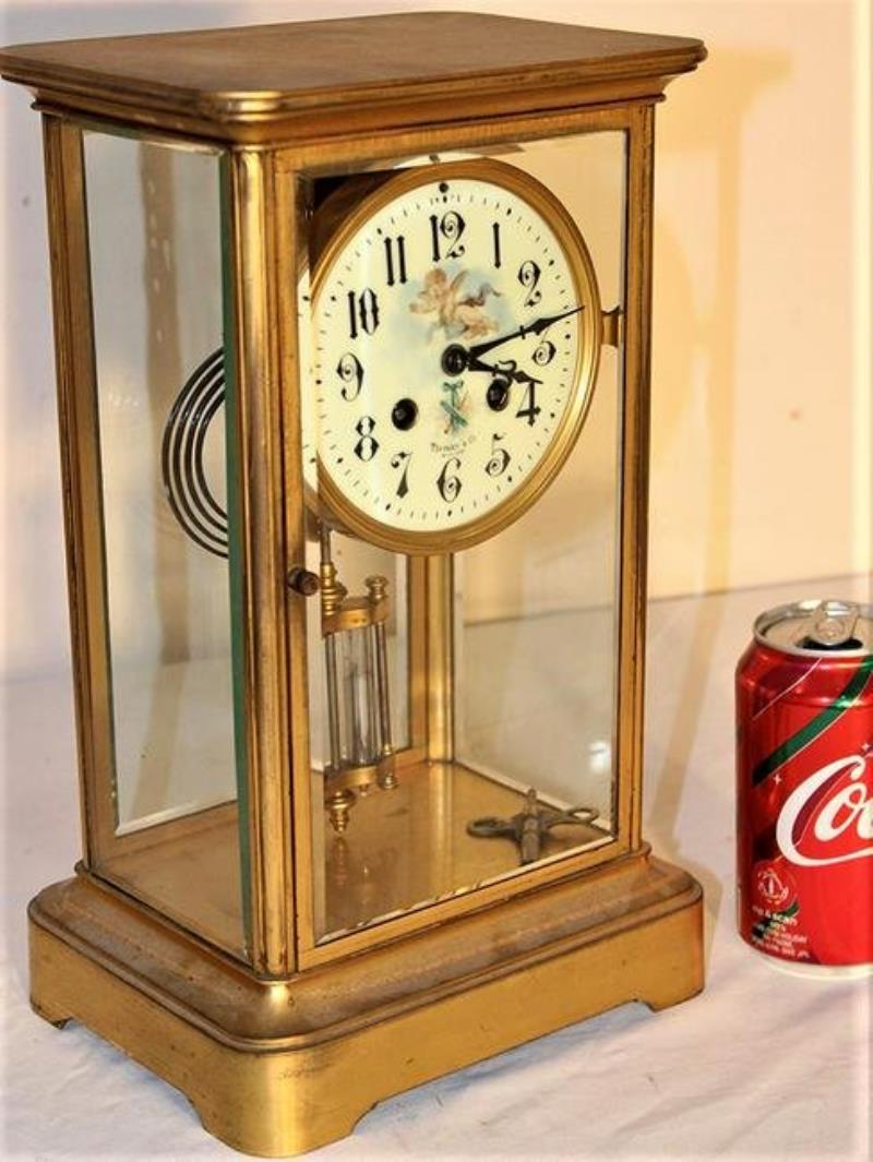 Large French Crystal Regulator Clock Marked Tiffany &