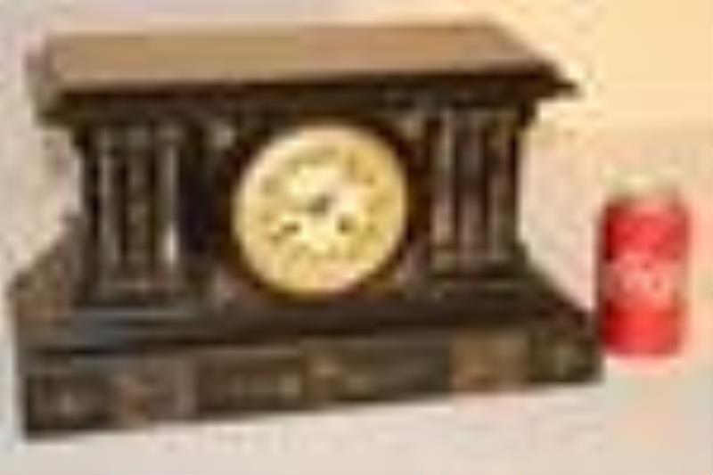 Real Nice Marble Mantel Clock with 3 Tone Marble Gold