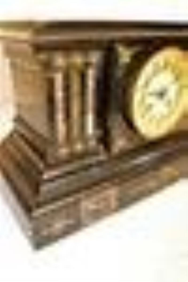 Real Nice Marble Mantel Clock with 3 Tone Marble Gold