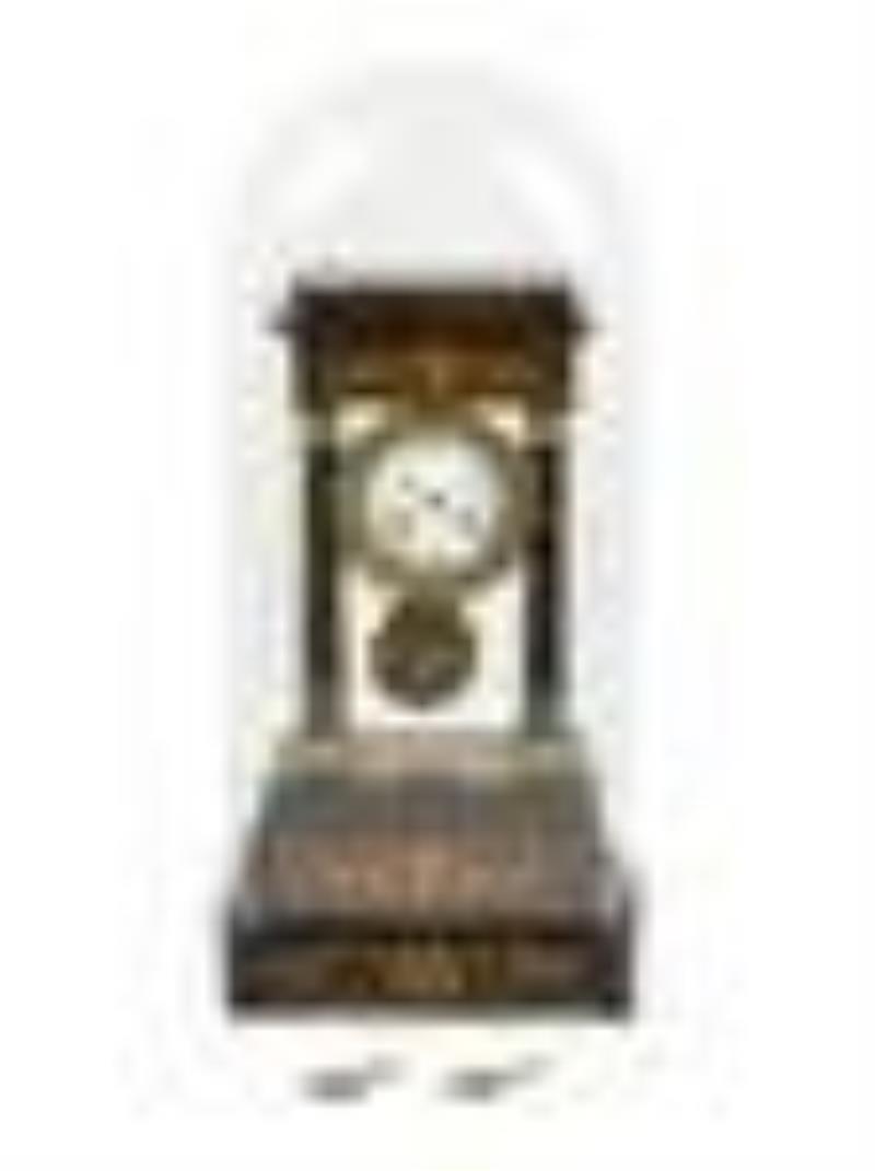 A Charles X Marquetry Mantel Clock