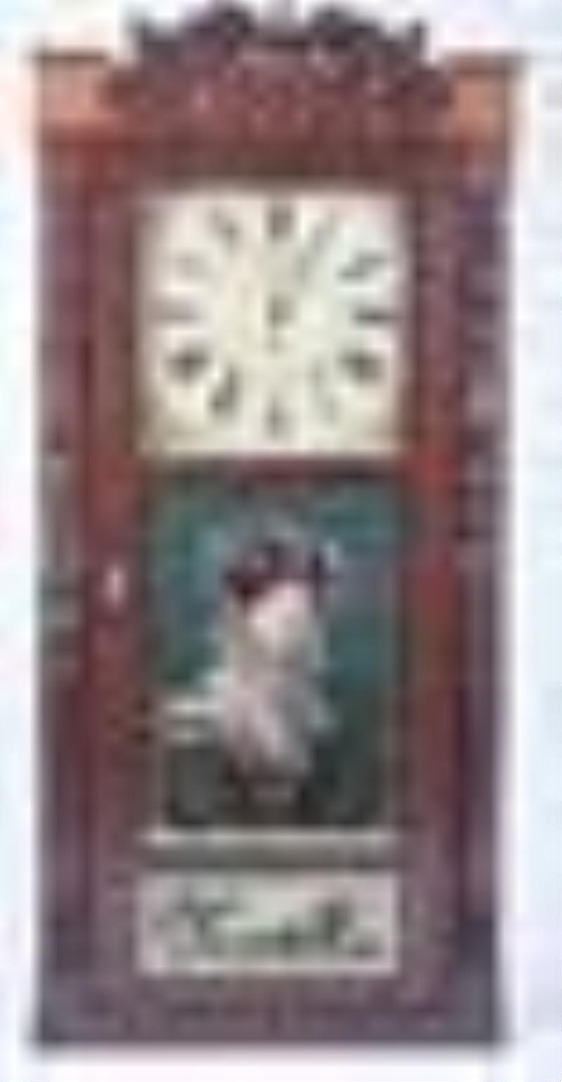 8 day Jerome & Darrow Column & Splat Shelf Clock Price Guide