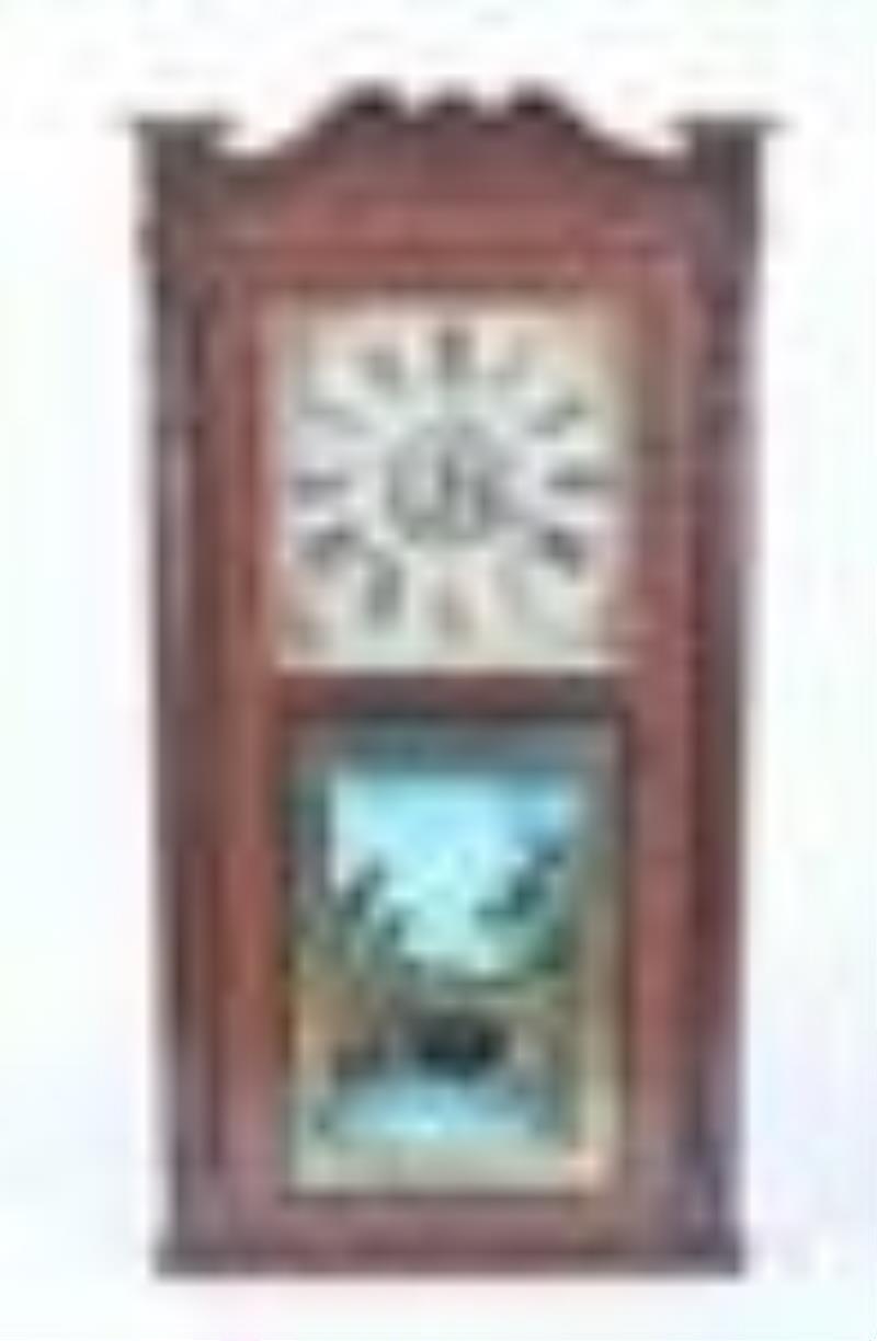 Daniel Pratt Jr Mahogany Column & Splat Shelf Clock