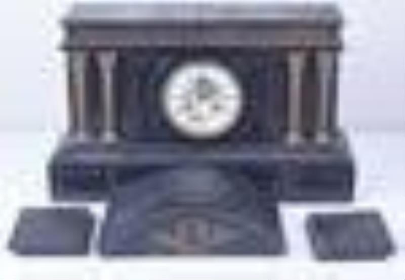 Ansonia black slate mantel clock