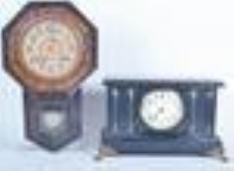 Gilbert Black Painted Wood mantle clock