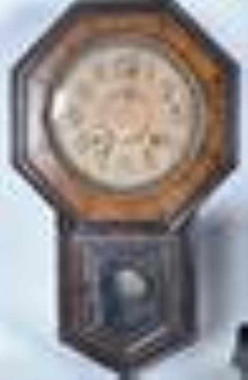 Gilbert Black Painted Wood mantle clock