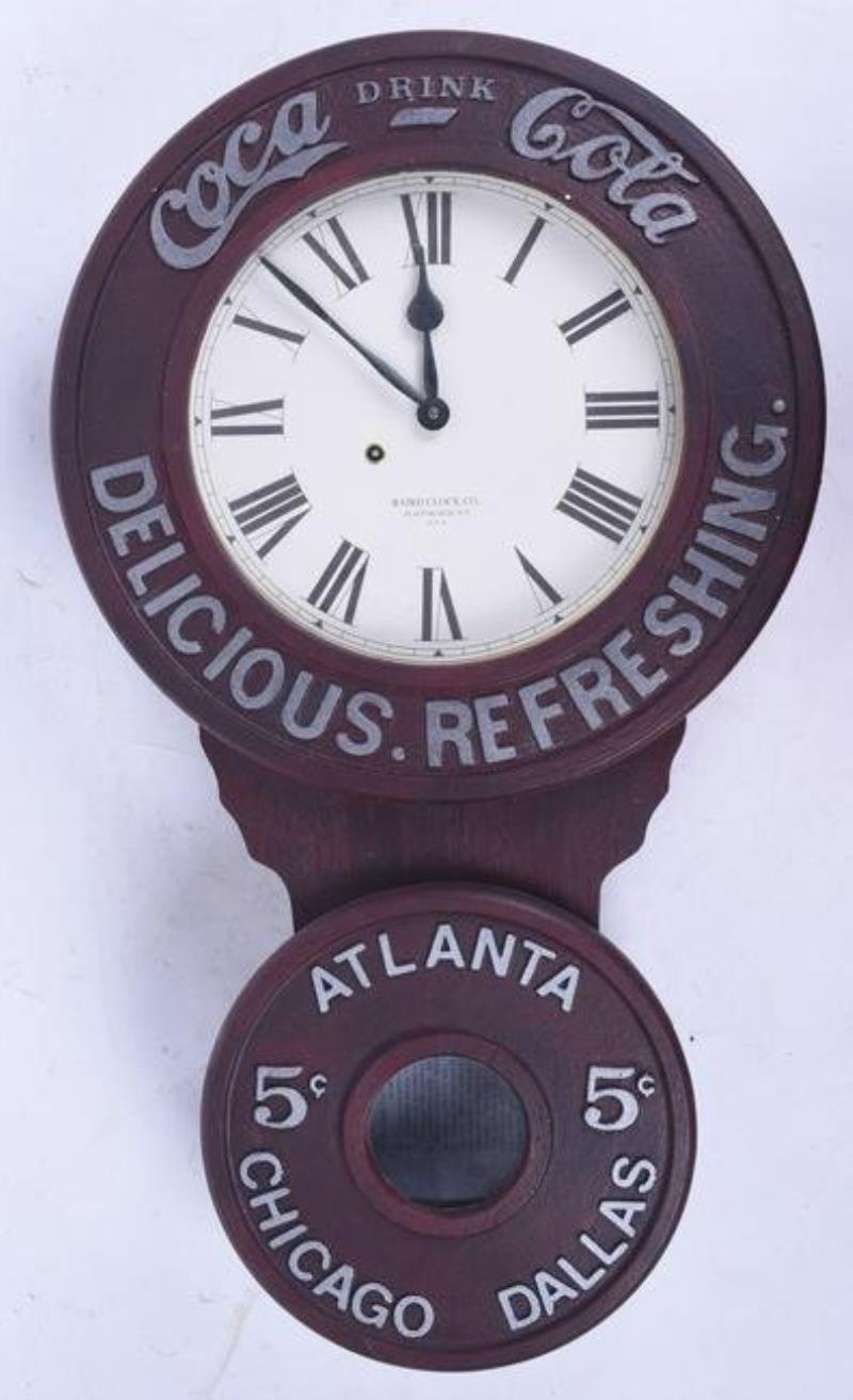 Repro Baird Advertising Clock Coca Cola