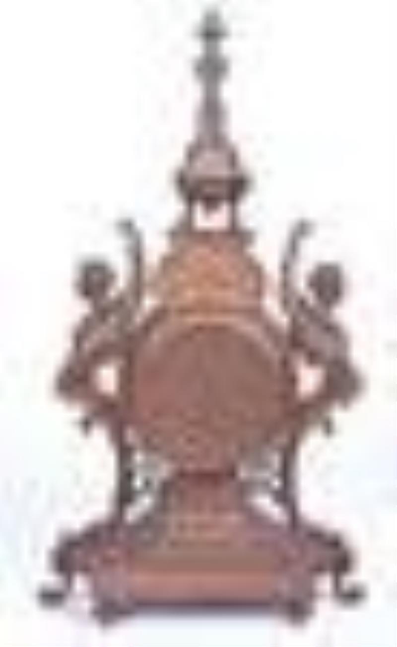 French bronze figural mantel clock