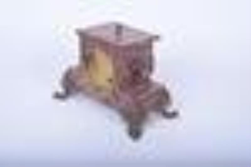 Red marble French mantel clock