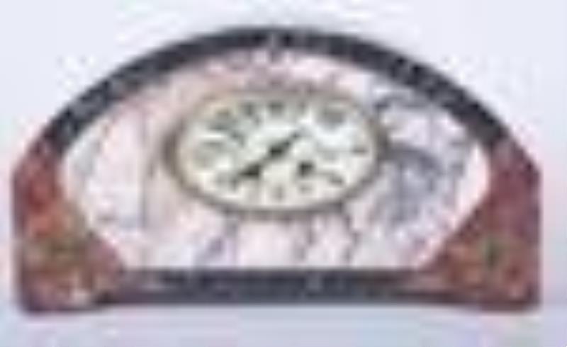 3-Piece marble French Art Deco clock set