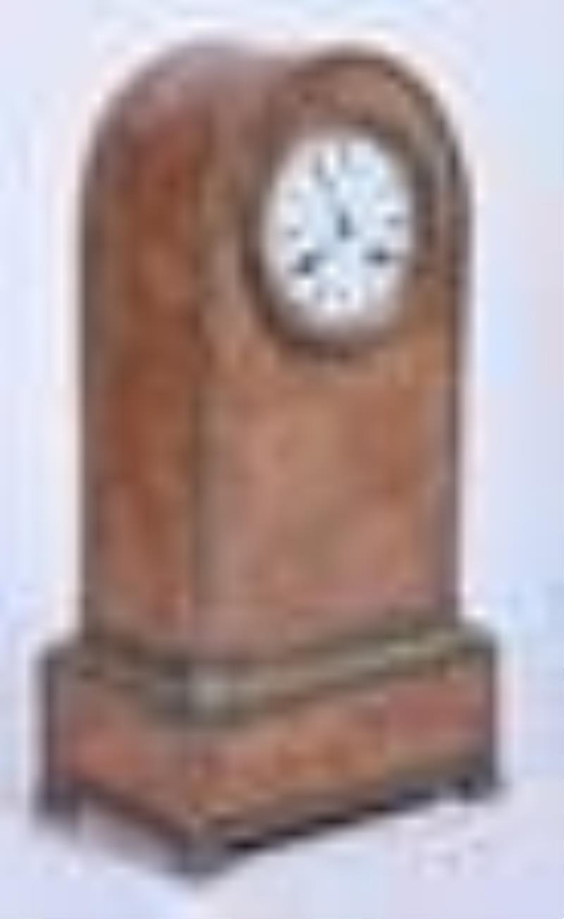 French brass & rosewood mantle clock