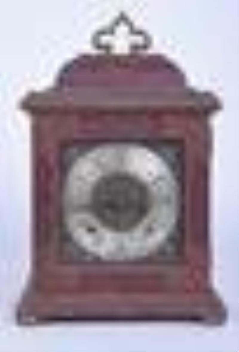 English Lacquer Decorated Bracket Clock
