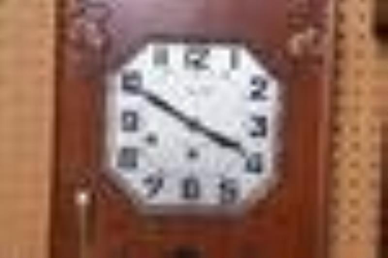 Rocher Thiberville Oak Art Deco Wall Clock