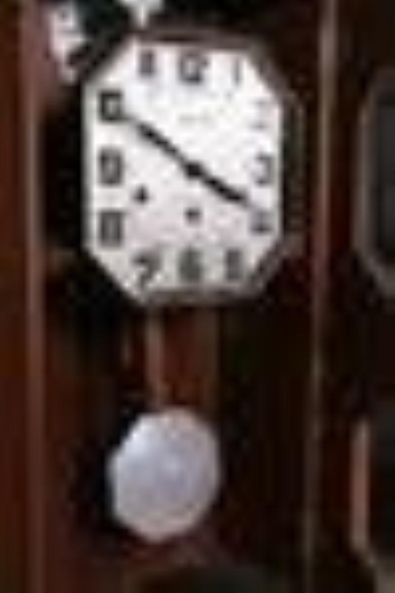 Rocher Thiberville Oak Art Deco Wall Clock