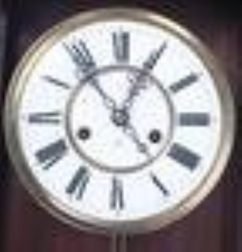 Hamburg American spring driven regulator wall clock