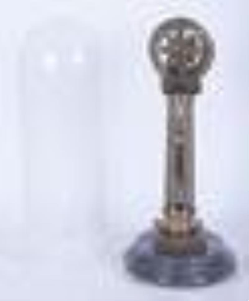 Coil Spring Chain Skeleton Clock w/ Dome