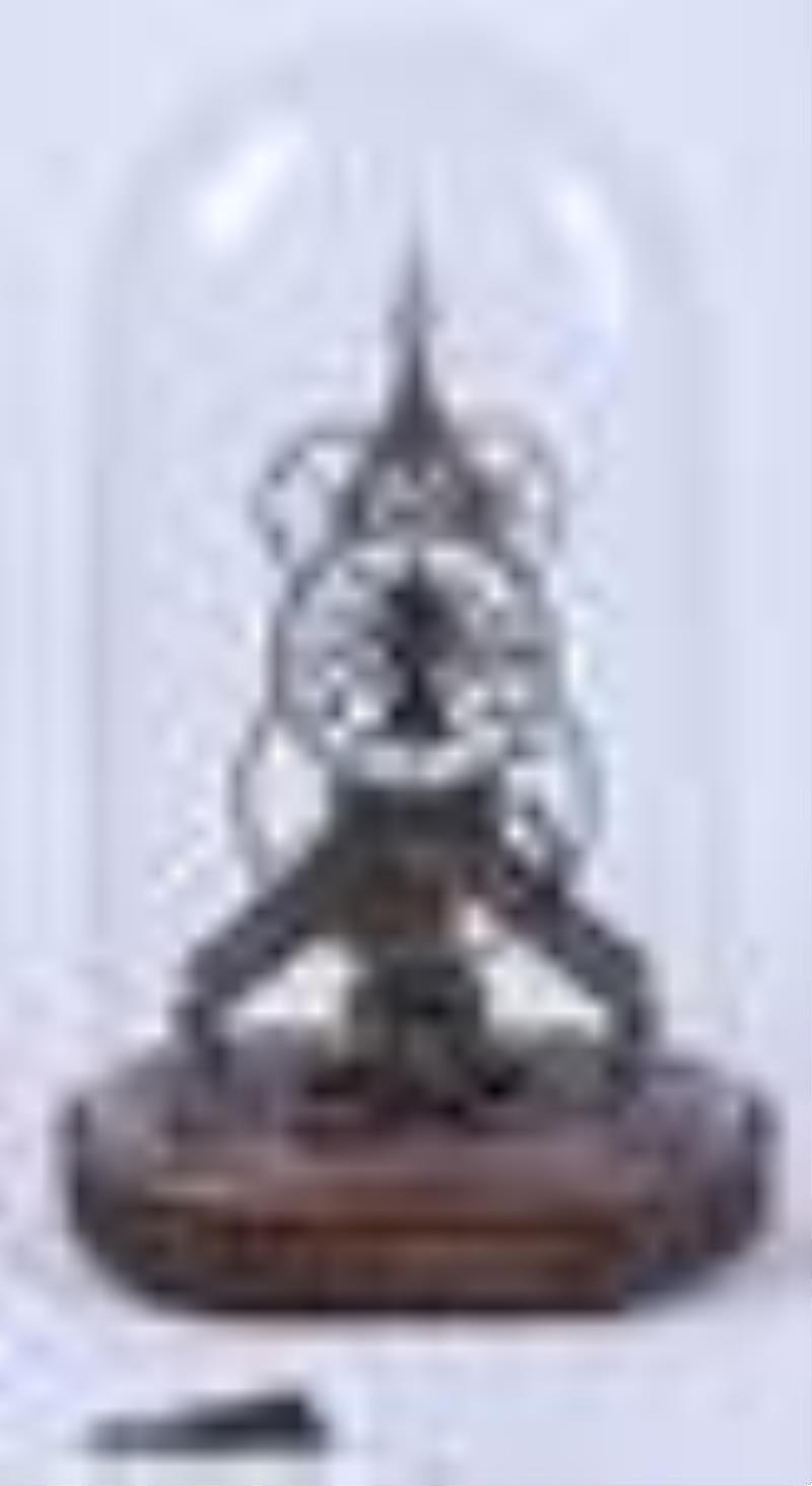 Great Wheel Skeleton Clock w/ Dome