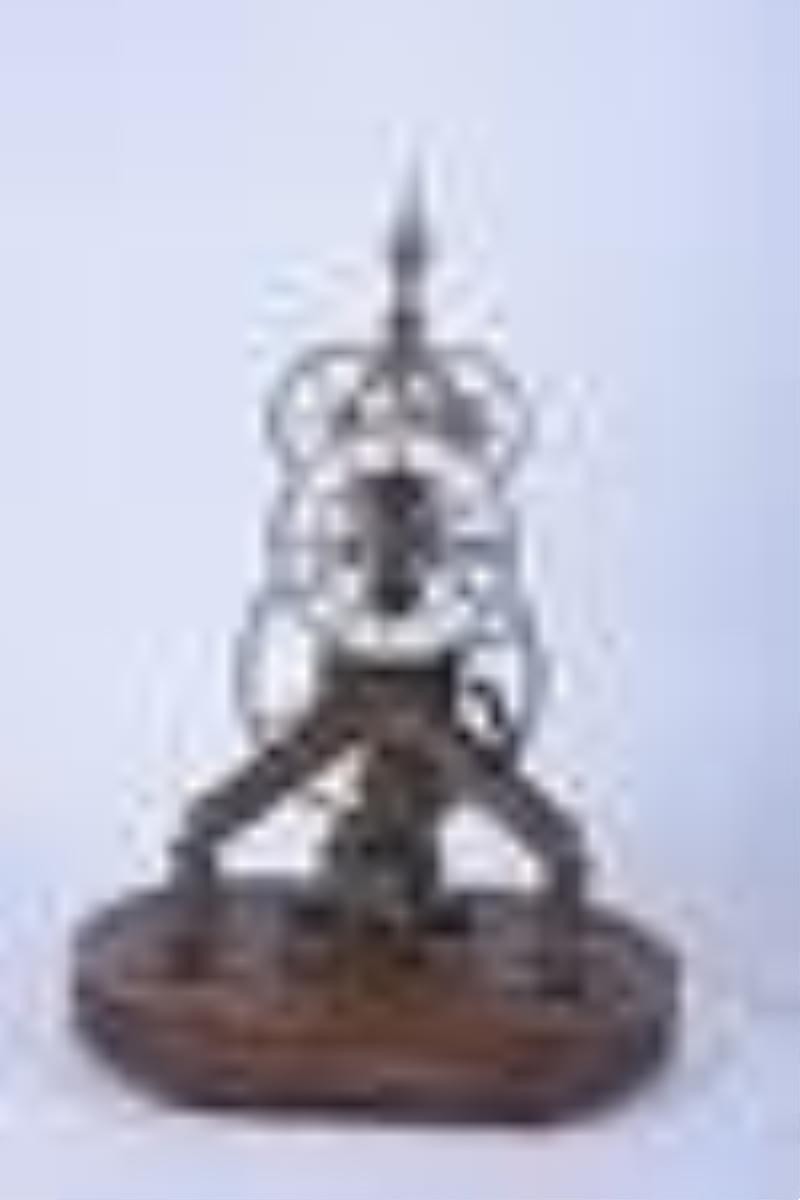 Great Wheel Skeleton Clock w/ Dome