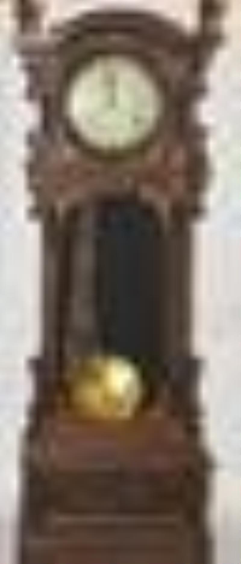 Carved Victorian Continental 3-part tall case clock