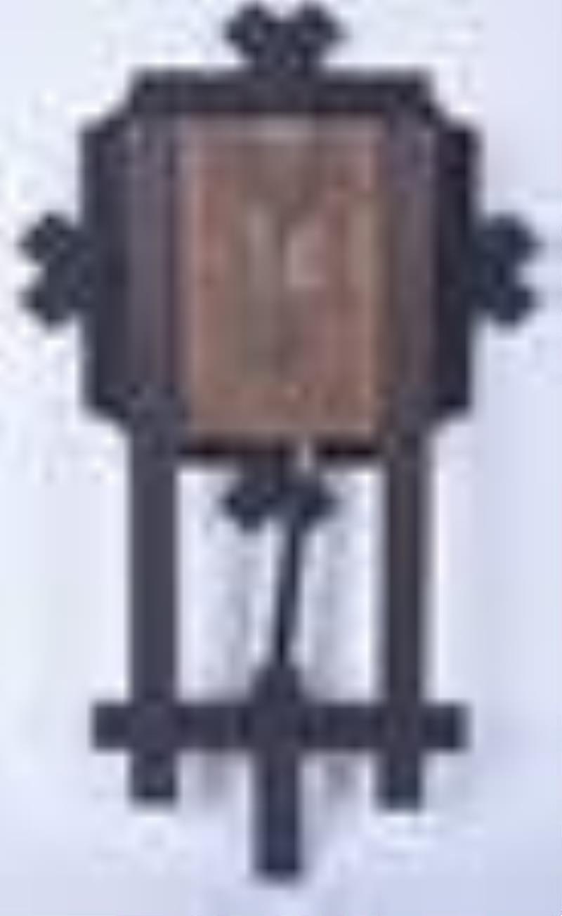 Oak Mission wall clock