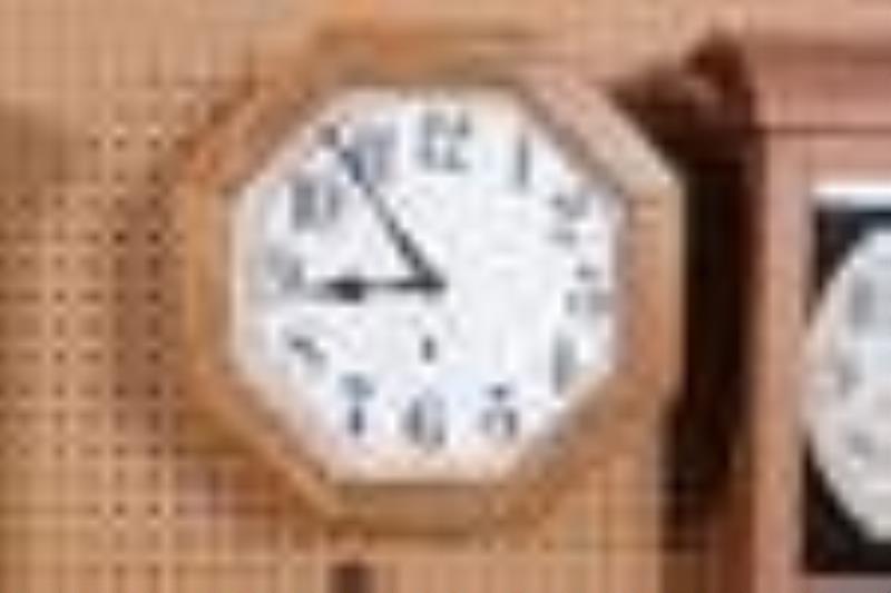 New Haven Oak Octagon Time Only Wall Clock