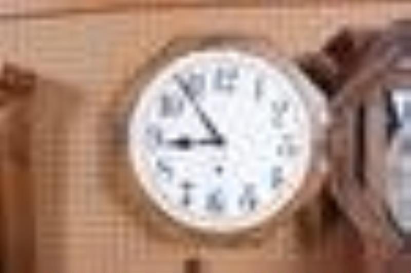 New Haven Oak Octagon Time Only Wall Clock