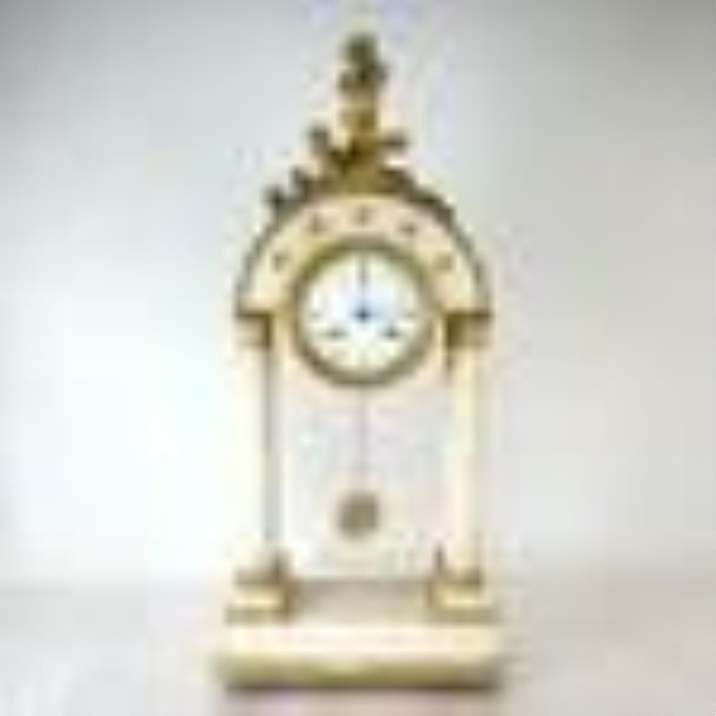 French Empire Style Bronze & Marble Clock