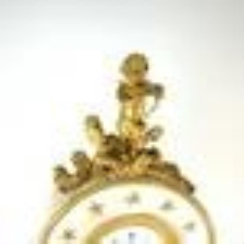 French Empire Style Bronze & Marble Clock