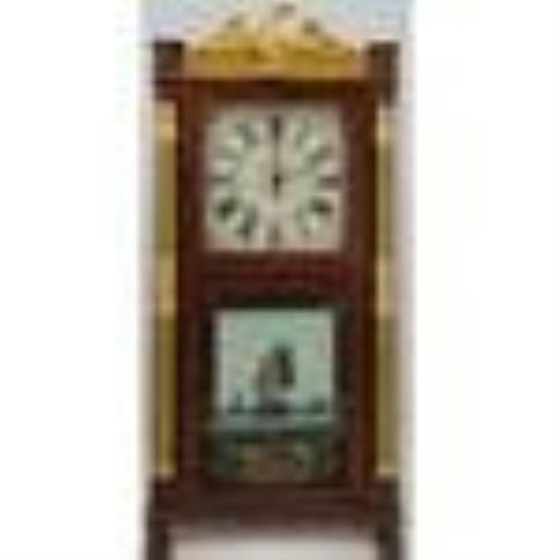 Shelf Clock Ca 1820 Carved Eagle & Seascape Claw Feet