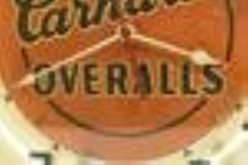 Scarce Early Carhartt Overalls Neon Adv Clock