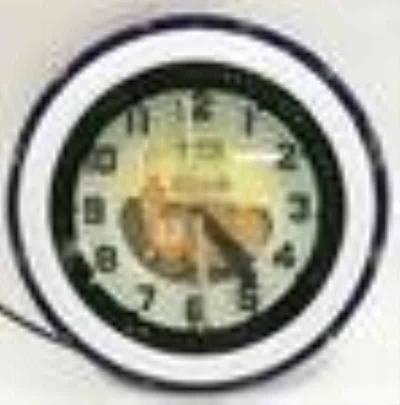 Vintage 22\\\” Neon Adv Spinner Clock w/ Crush Ad