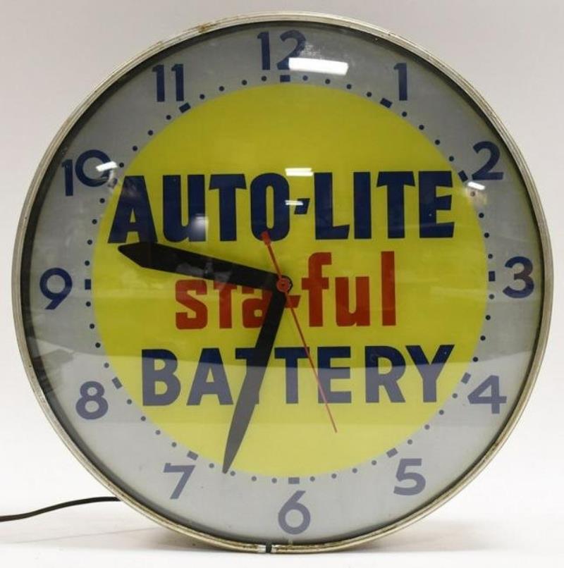 Vintage Auto-Lite Automotive Batteries Adv Clock