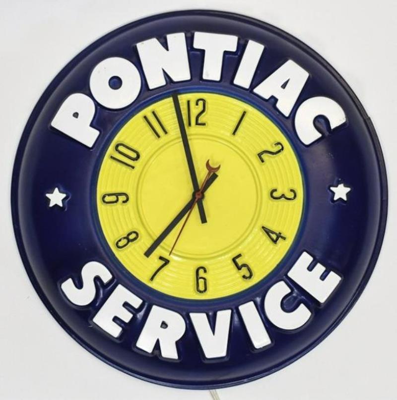 Vintage Pontiac Dealership Service Adv Clock